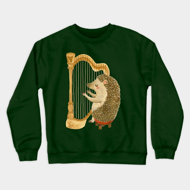 Hedgehog Harpist Crewneck Sweatshirt by annyamarttinen